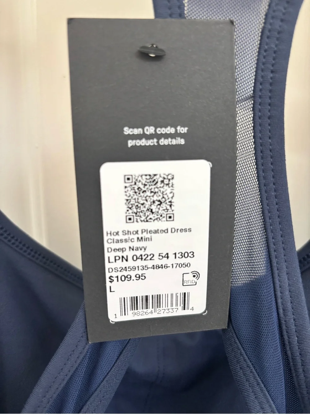 Fabletics Navy Pleated Racerback One-Piece Athletic Dress